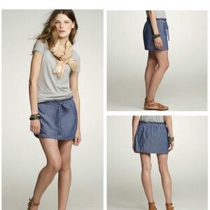 J. Crew Chambray Paper Bag Mini Skirt Size XS